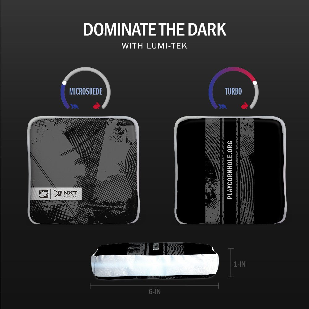 Grunge Black NXT Lumi-Tek Cornhole Bags