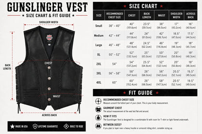Legendary Gunslinger Men's Leather Vest