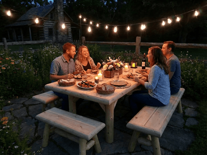 Handmade Rustic Outdoor Picnic Table