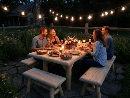 Handmade Rustic Outdoor Picnic Table