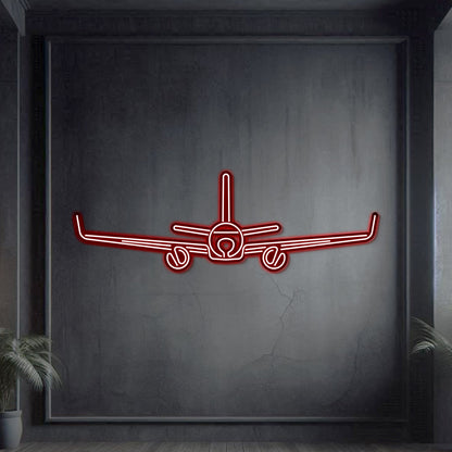 A320 Neo Front Metal Neon Aircraft Wall Art - NCN0008