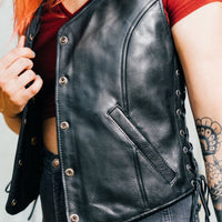 Honey Badger Women's Motorcycle Leather Vest