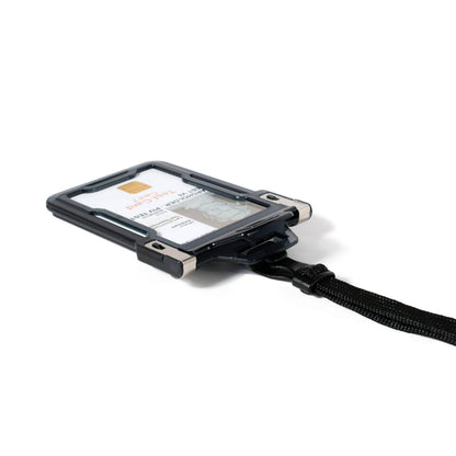 Secure Badge Holder Classic Vertical 1 ID Card Holder, and Lanyard Bundle