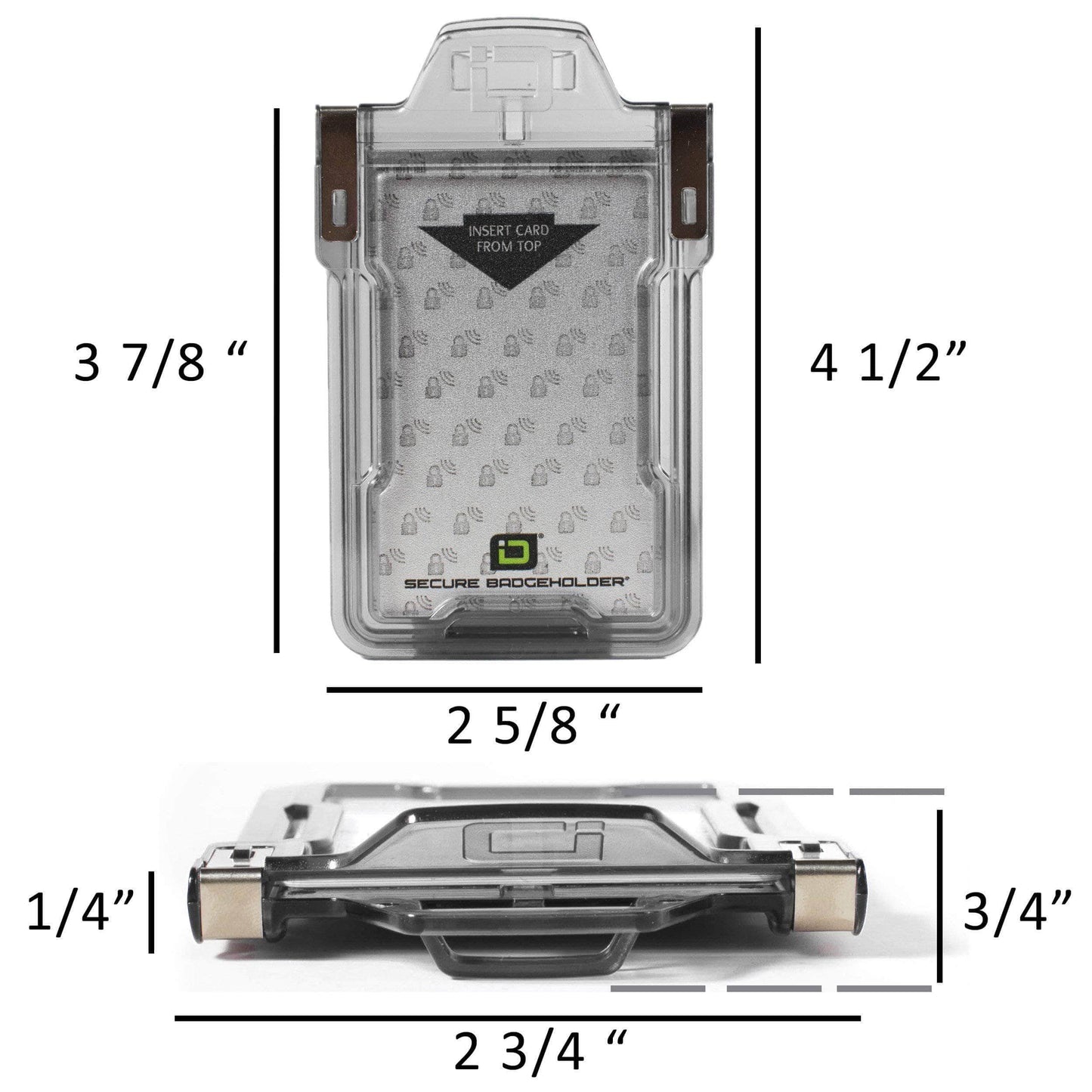 Secure Badge Holder Classic Vertical 1 ID Card Holder, and Lanyard Bundle
