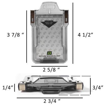Secure Badge Holder Classic Vertical 1 ID Card Holder, and Lanyard Bundle
