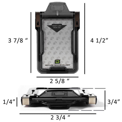 Secure Badge Holder Classic Vertical 1 ID Card Holder, and Lanyard Bundle