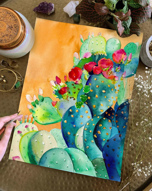 Cactus Garden Art Print – Archival Botanical & Nature Wall Art