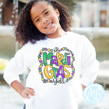 Mardi Gras Y'all Toddler Sweatshirt