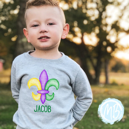 Mardi Fleur de Lis Toddler & Youth Sweatshirt