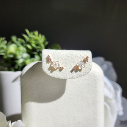 Mother of Pearl White Sakura Stud Earrings