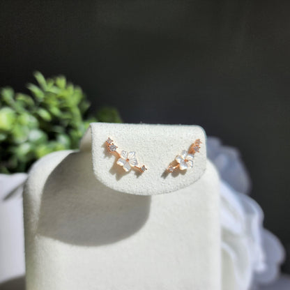 Mother of Pearl White Sakura Stud Earrings