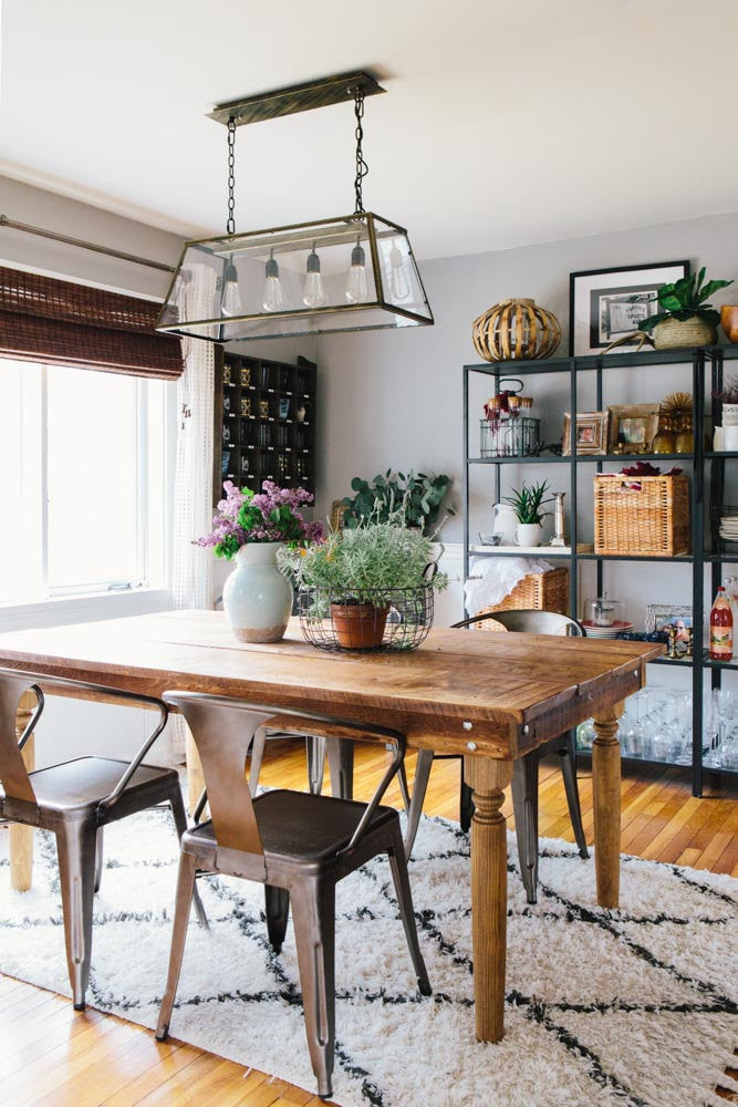 Thin Spindle Farmhouse Dining Table