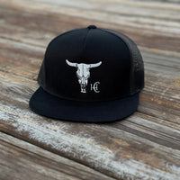 Cow Skull Flat Bill Black