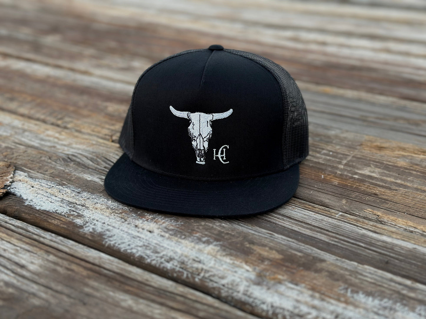 Cow Skull Flat Bill Black