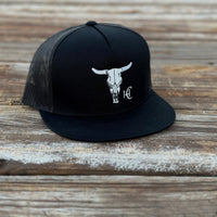 Cow Skull Flat Bill Black