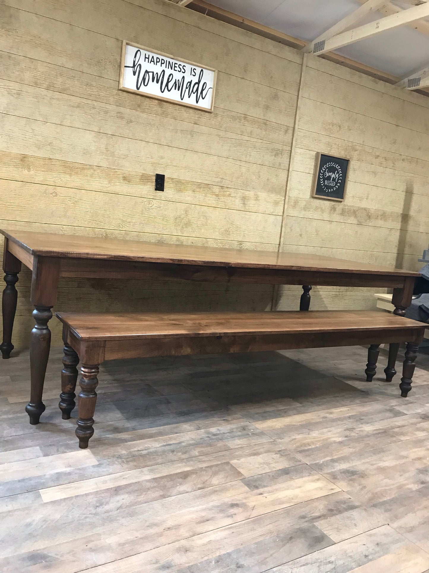 Thin Spindle Leg Bench
