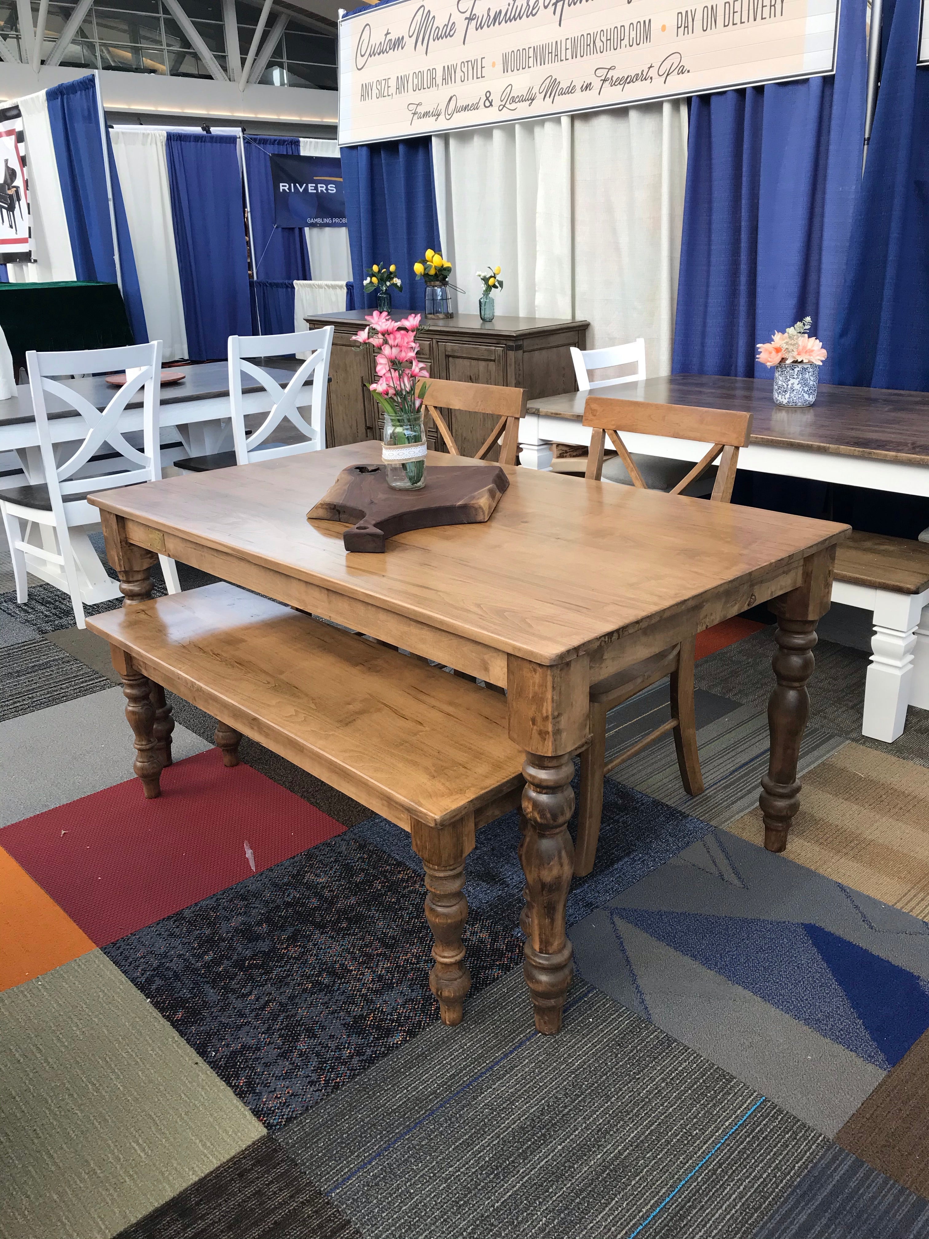 Thin Spindle Leg Bench