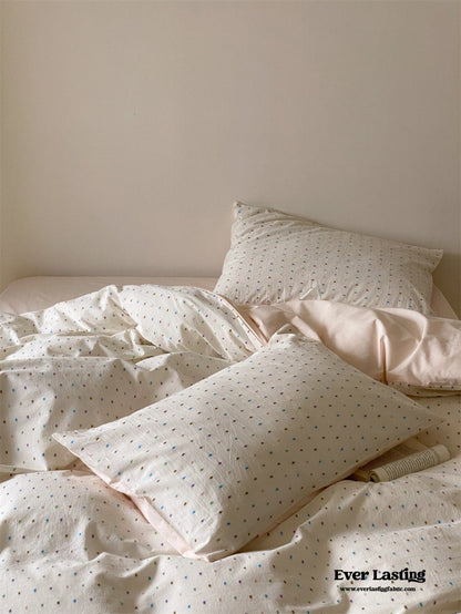 Iris Polka Dot Jacquard Bedding Set