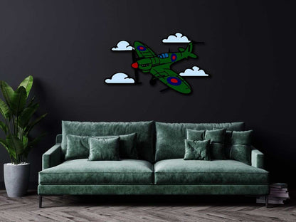 Wall Art Spitfire Clouds Metal Wall Art