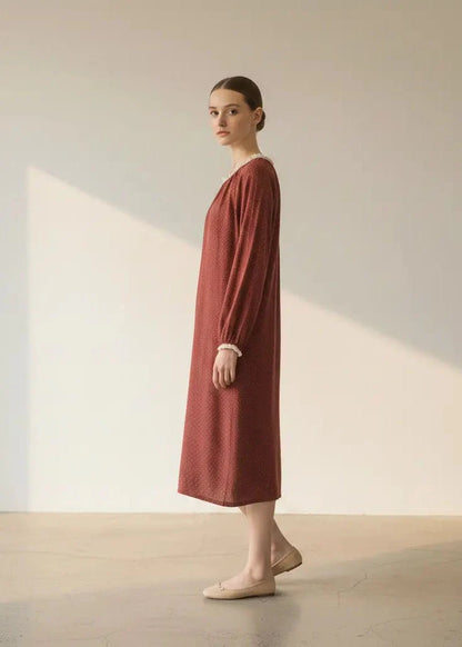 Ivy Red Floral Ruffled Pajama Set / Pullover