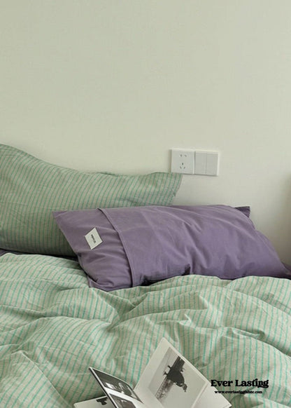 James Striped Bedding Set / Green
