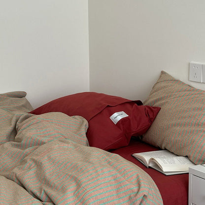 James Striped Bedding Set / Orange