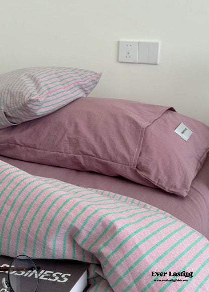 James Striped Bedding Set / Purple