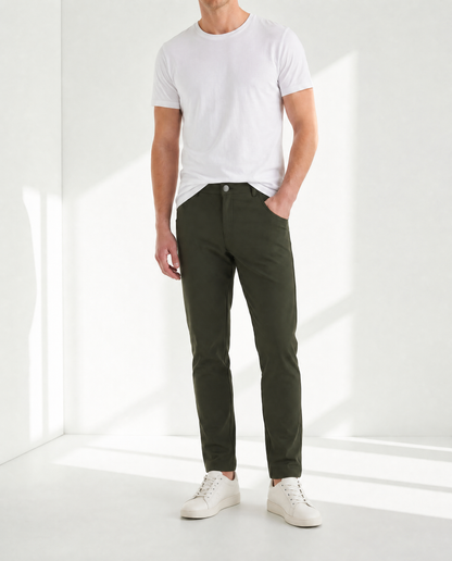 NEW & UPDATED Super - Stretch Men's Chinos //Casual// Olive - Performance Collection