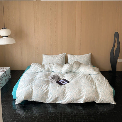 Jersey Knit Cotton Floral Bedding Set / Pink