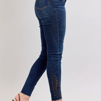 Judy Blue Full Size Embroidered High Rise Skinny Jeans Plus Size