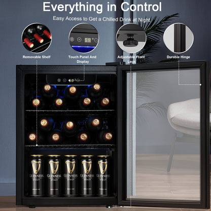 Kismile 1.7 Cu.ft Beverage Refrigerator and Cooler W5848H