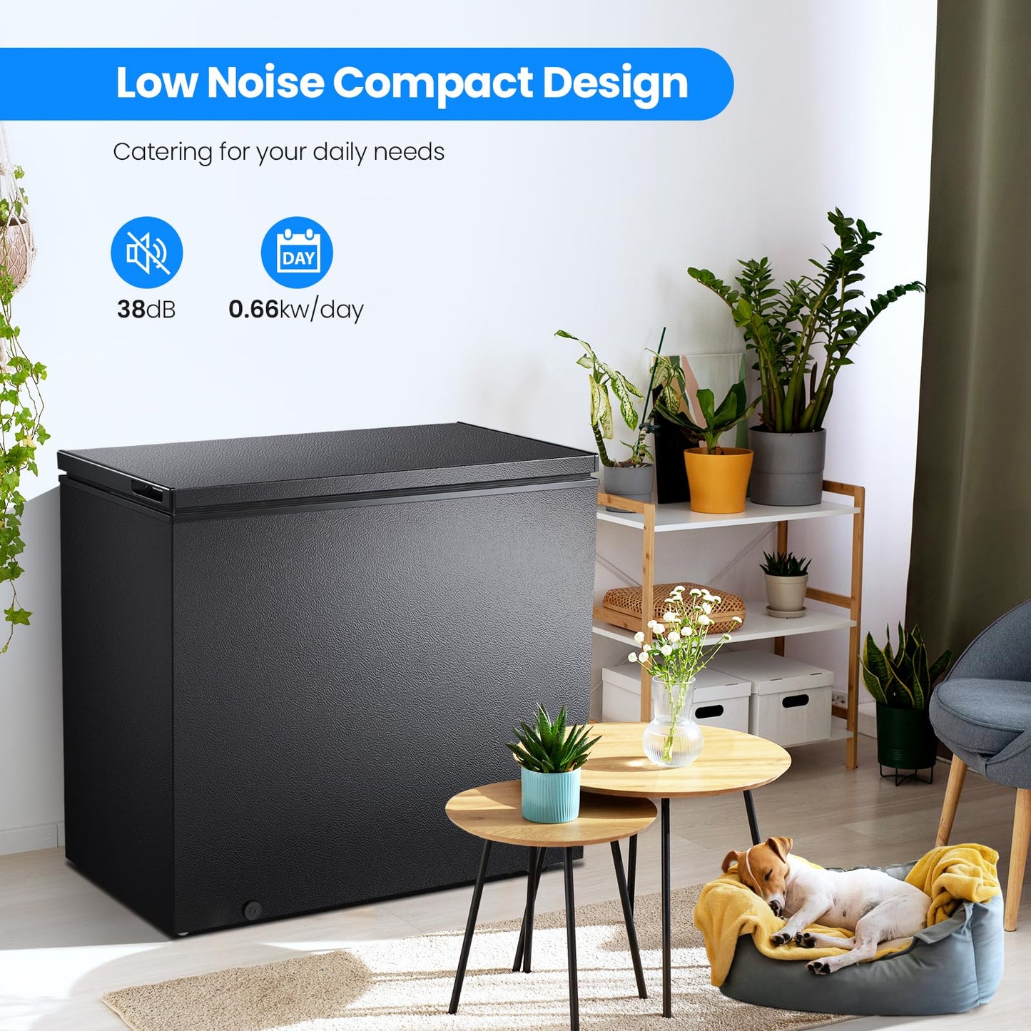 Kismile 7.0/3.5 Cubic Feet Chest Freezer with Removable Basket Free Standing