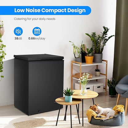 Kismile 7.0/3.5 Cubic Feet Chest Freezer with Removable Basket Free Standing