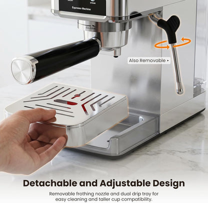 Kismile Espresso Coffee Maker Machine 20 Bar, with Milk Frother Steam Wand CM8032