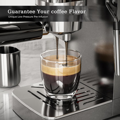 Kismile Espresso Coffee Maker Machine 20 Bar, with Milk Frother Steam Wand CM8032