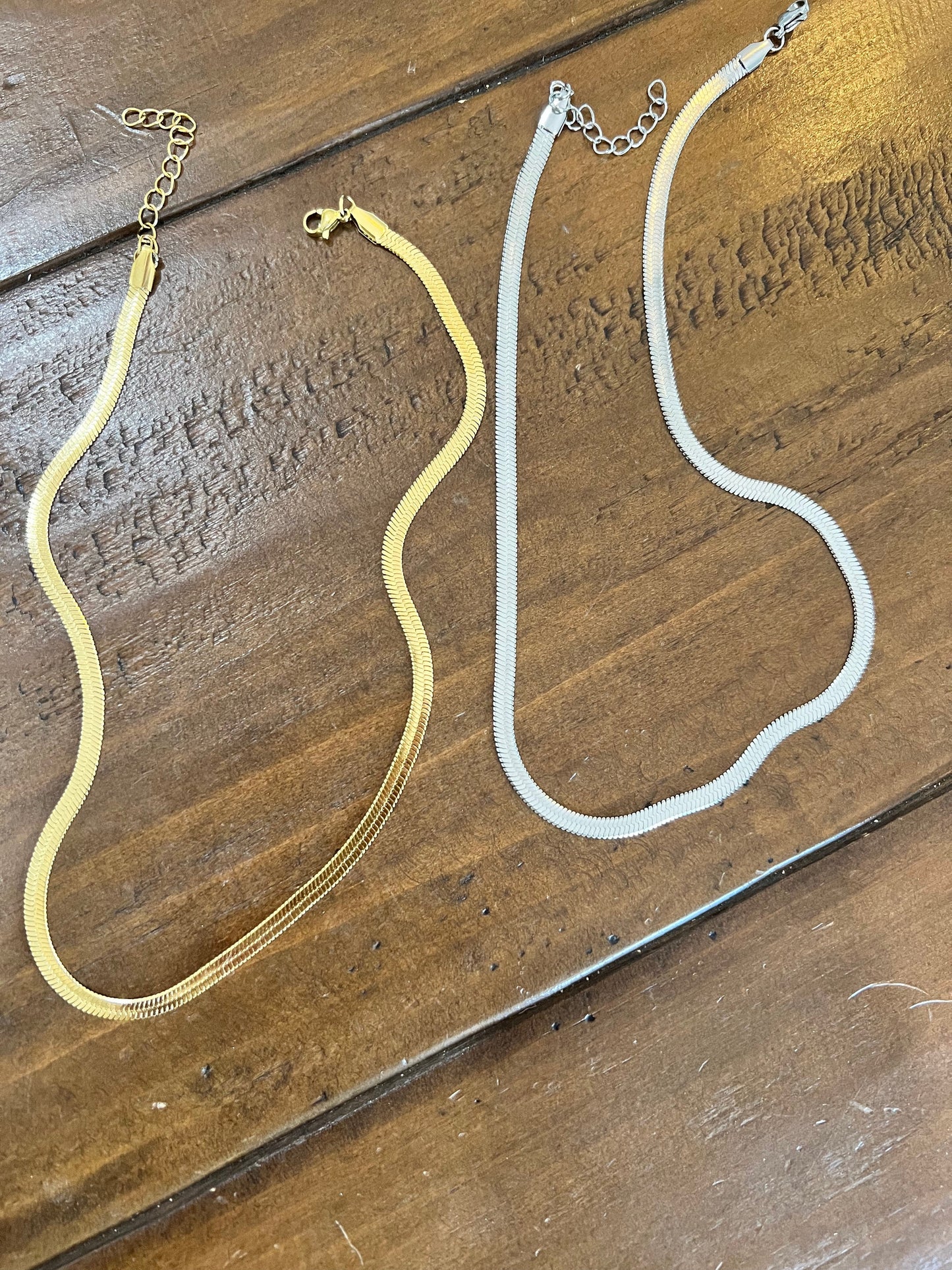 flat snake chain necklace