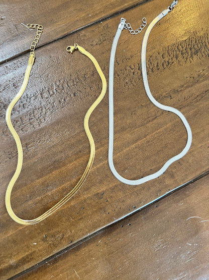 flat snake chain necklace