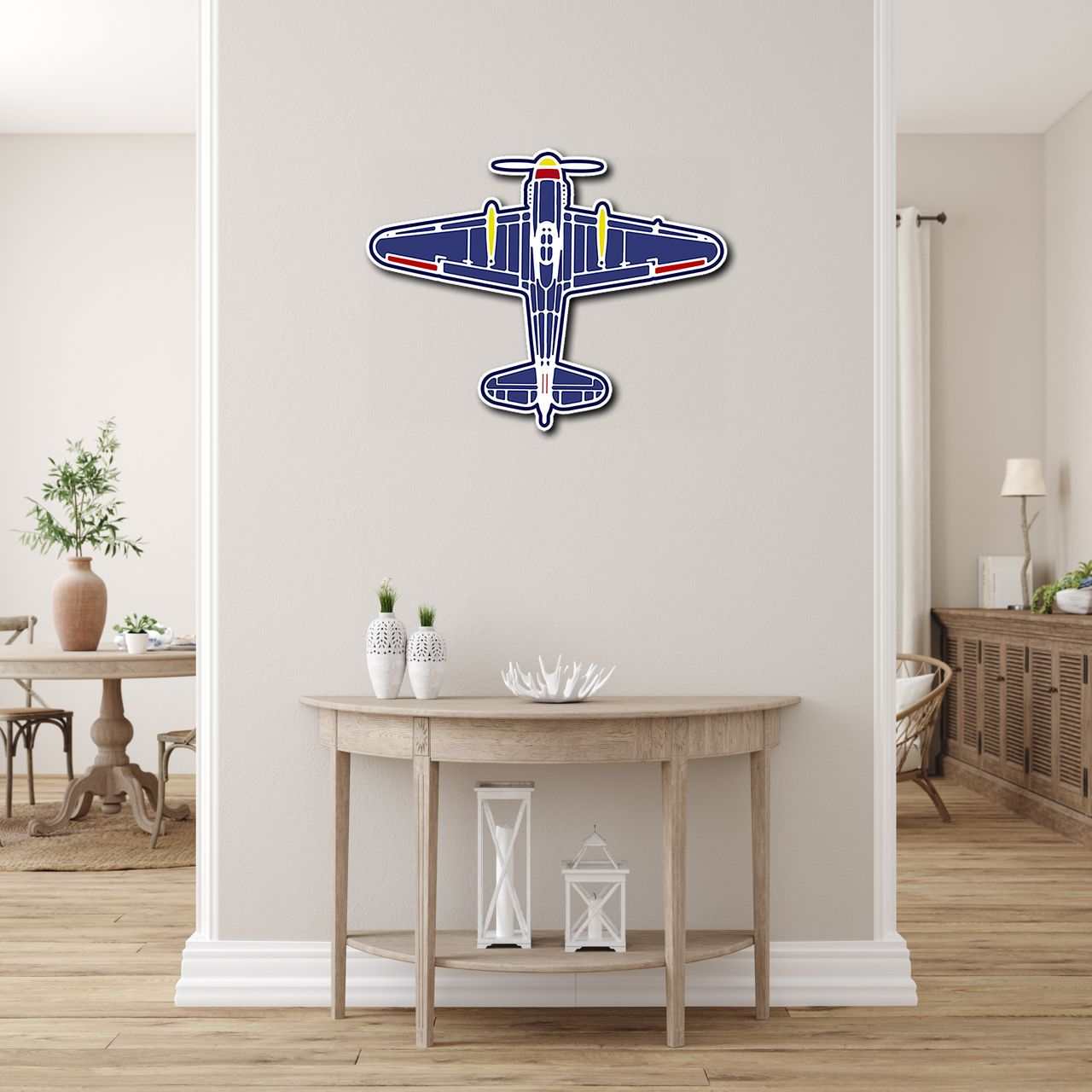 Aviation Wall Art  Classic Plane Color Metal Wall Art