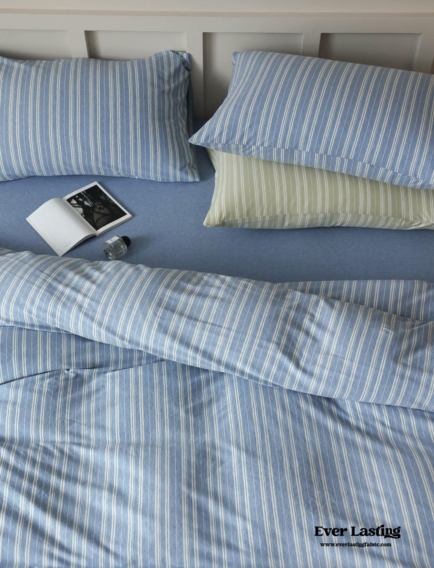 Leo Striped Jersey Knit Cotton Bedding Set / Green