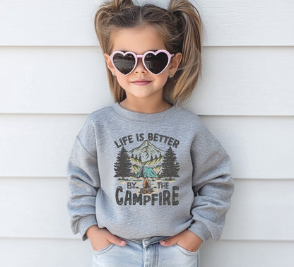 Life Is Better By The Campfire Toddler Crewneck Sweatshirt