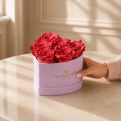 Baby Heart Light Pink Box | Coral Roses