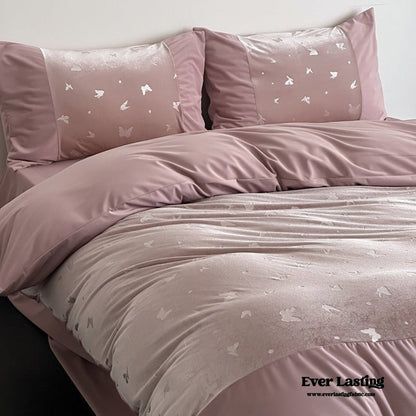 Lilou Velvet Butterfly Bedding Set / Eclipse Black