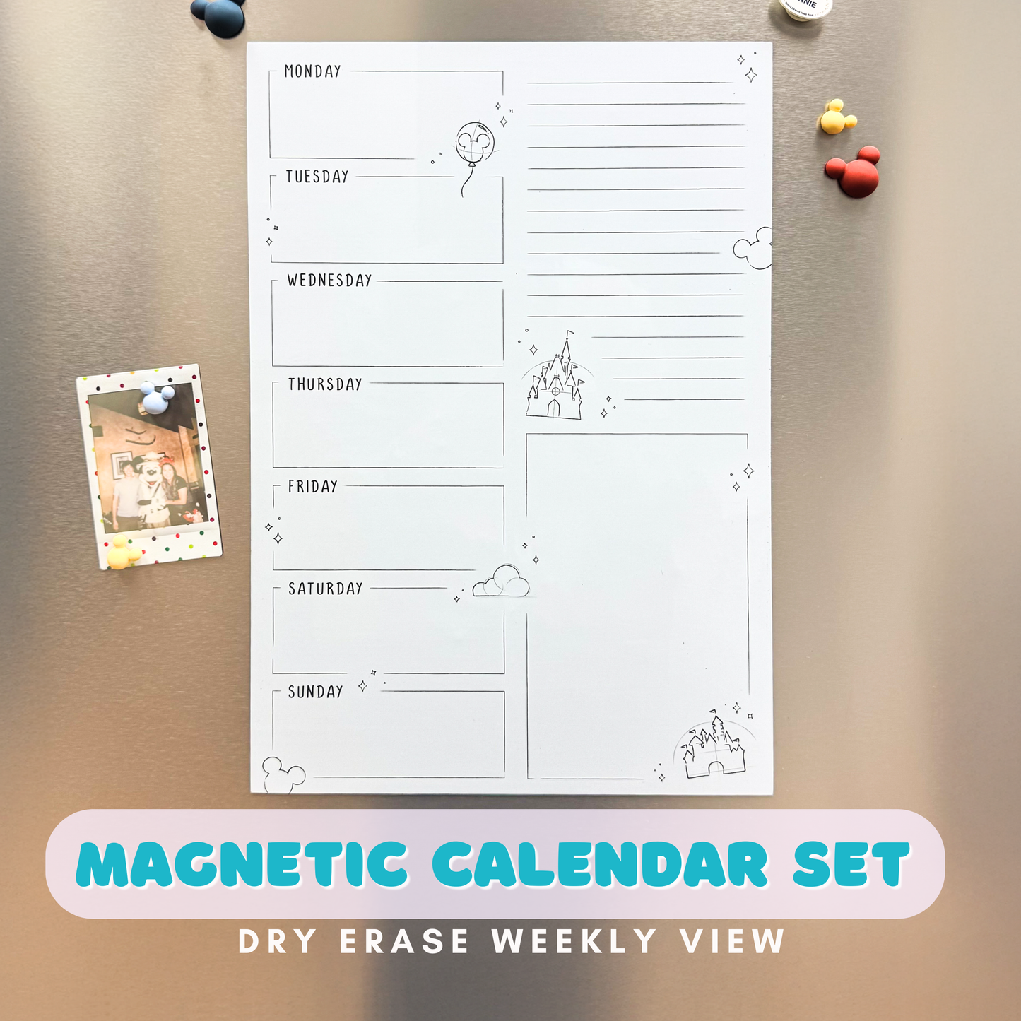 Magnetic Weekly Dry Erase Calendar