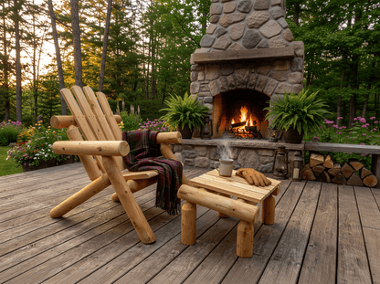 Log Wooden Deck Chair