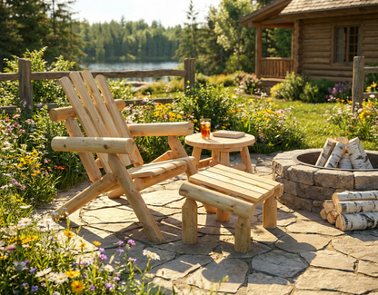 Log Wooden Deck Chair