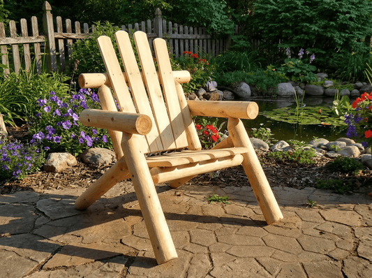 Log Wooden Deck Chair