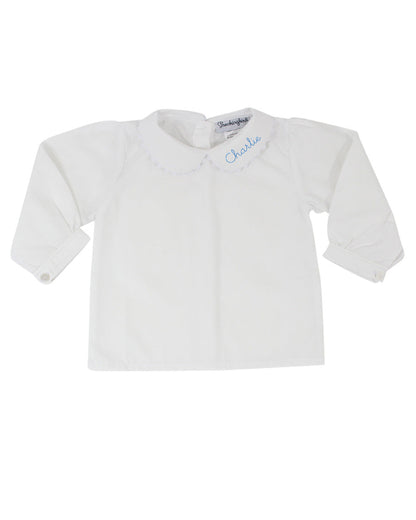 Girls Peter Pan Collar Long Sleeve Shirt