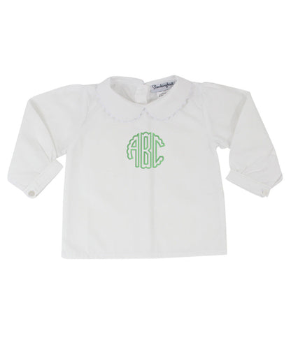 Girls Peter Pan Collar Long Sleeve Shirt