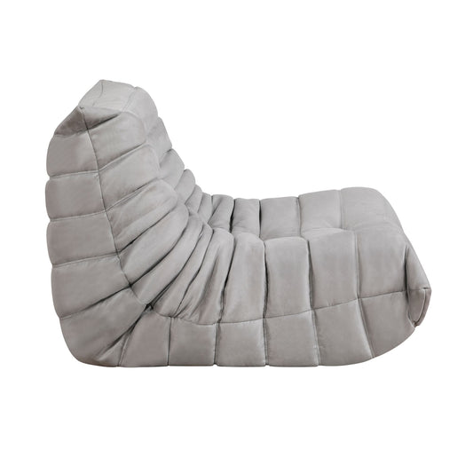 Luxury Accent Chair Button-Tufted Detail Gray Microfiber Comfy Chair Living Room Furniture 1pc