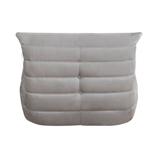 Luxury Accent Chair Button-Tufted Detail Gray Microfiber Comfy Chair Living Room Furniture 1pc